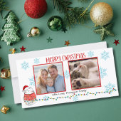 Funny Cat 2 Photo Meowy Christmas Custom  Feestdagenkaart