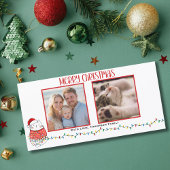 Funny Cat 2 Photo Meowy Christmas Custom  Feestdagenkaart