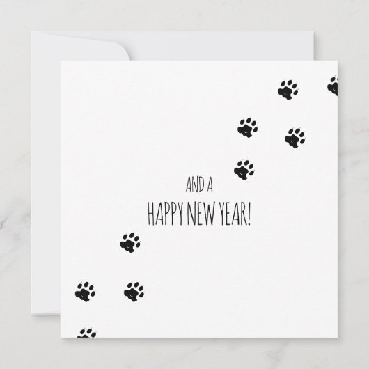 Funny Cat 4 Photo Paw Prins MEOWY CHRISTMAS Kaart (Achterkant)