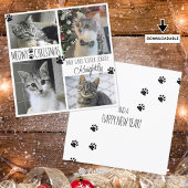 Funny Cat 4 Photo Paw Prins MEOWY CHRISTMAS Kaart