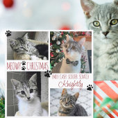 Funny Cat 4 Photo Paw Prins MEOWY CHRISTMAS Kaart