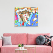 Funny Cat 508 muis make-up poster Canvas Afdruk (Insitu (Woonkamer))