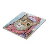 Funny Cat 642 Winter Snow Tegeltje (Zijkant)