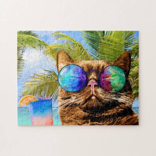 Funny Cat 675 Beach Legpuzzel (Horizontaal)
