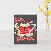 Funny Cat 67 Meme Six Seven Gen Alpha Slang Kids V Kaart (Gele Bloem)