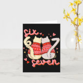 Funny Cat 67 Meme Six Seven Gen Alpha Slang Valent Kaart (Gele Bloem)