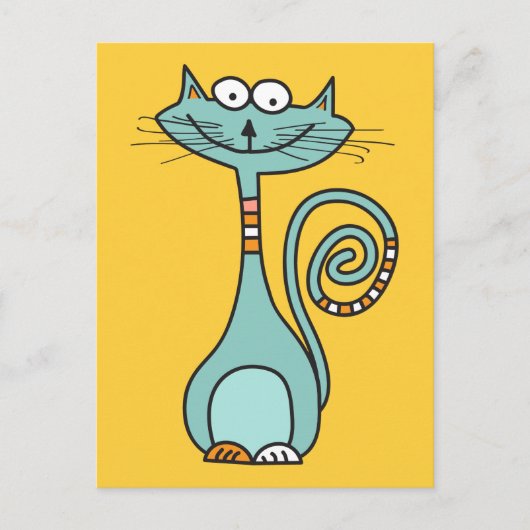 Funny Cat aangepaste kleur briefkaart (Voorkant)