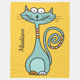 Funny Cat, aangepaste naam en dekens voor kleurenv