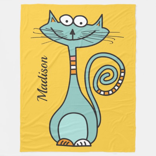 Funny Cat, aangepaste naam en dekens voor kleurenv (Voorkant)