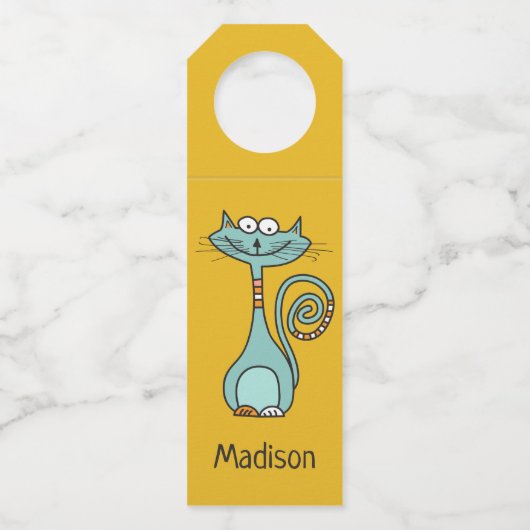Funny Cat, aangepaste naam en hangers voor kleuren (Voorkant)