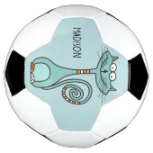 Funny Cat, aangepaste naam en voetbal in kleur (Gedraaid)