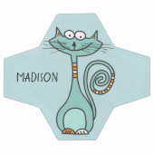 Funny Cat, aangepaste naam en voetbal in kleur (Enkel)