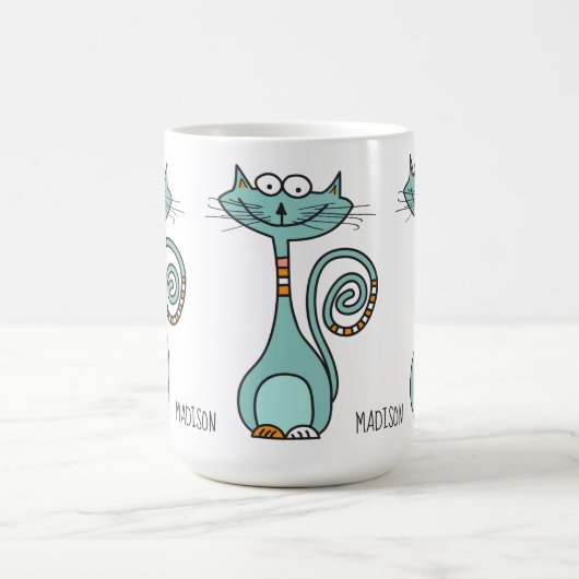 Funny Cat aangepaste naam mokken (Center)