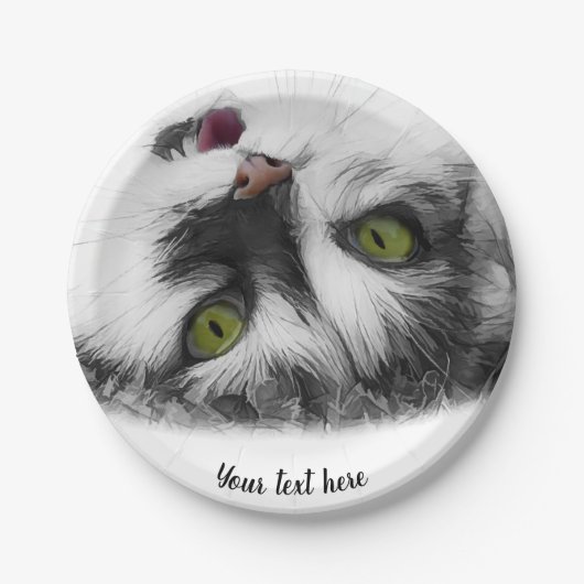 Funny Cat aantrekkelijk Papieren Bordje (Voorkant)
