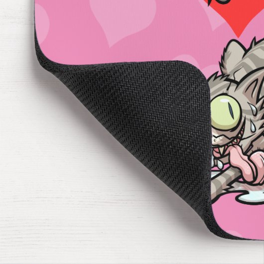 Funny Cat Add Your Own Text Crazy Catnip Cartoon Muismat (Hoek)