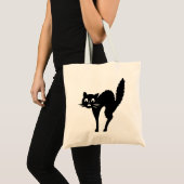 Funny Cat afbeelding Bang Kat Met Gebogen Rug Tote Bag (Voorkant (product))