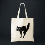 Funny Cat afbeelding Bang Kat Met Gebogen Rug Tote Bag<br><div class="desc">Dit Halloween graphic afbeelding van een grappige zwarte kat met zijn rug boog in verbazing en schok ziet er geweldig uit tegen het wit van deze coole Halloween tas, ik weet zeker dat iedereen die deze originele grappige zwarte kat canvas tas voor Halloween cadeau krijgt aangenaam verrast zal zijn. De...</div>