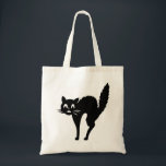 Funny Cat afbeelding Bang Kat Met Gebogen Rug Tote Bag<br><div class="desc">Dit Halloween graphic afbeelding van een grappige zwarte kat met zijn rug boog in verbazing en schok ziet er geweldig uit tegen het wit van deze coole Halloween tas, ik weet zeker dat iedereen die deze originele grappige zwarte kat canvas tas voor Halloween cadeau krijgt aangenaam verrast zal zijn. De...</div>