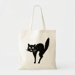 Funny Cat afbeelding Bang Kat Met Gebogen Rug Tote Bag