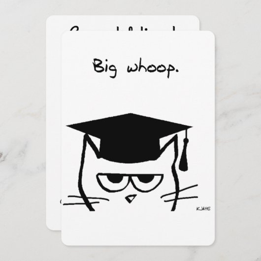 Funny Cat Afstuderen Aankondiging of Afstudeerder  (Voorkant / Achterkant)