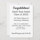 Funny Cat Afstuderen Aankondiging of Afstudeerder  (Achterkant)