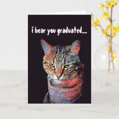 Funny Cat Afstuderen Kaart (Gele Bloem)