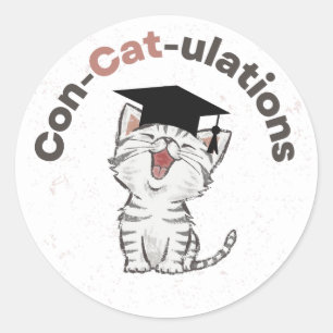Funny Cat Afstuderen Sticker