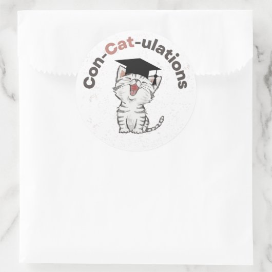 Funny Cat Afstuderen Sticker (Tas)