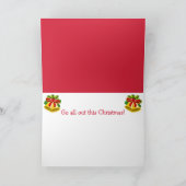 Funny Cat and Candy Cane Kerstmis Feestdagen Kaart (Binnen)