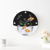Funny Cat and Clownfish Wall Clock Grote Klok (Huis)