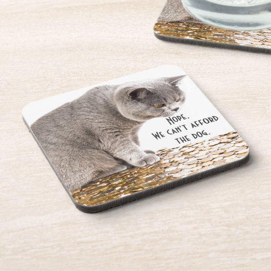 Funny Cat and Dog gezegde Bier Onderzetter (Linkerzijde)