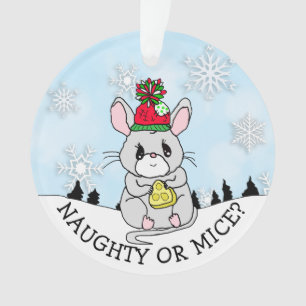 Funny Cat and Mouse Kerstmis Ornament