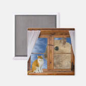 Funny Cat and Mouse Magneet (Voorkant / Achterkant)