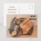 Funny Cat and Suitcase Moving Briefkaart (Voorkant / Achterkant)