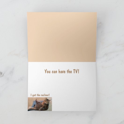 Funny Cat and TV Vaderdag Kaart (Binnen)