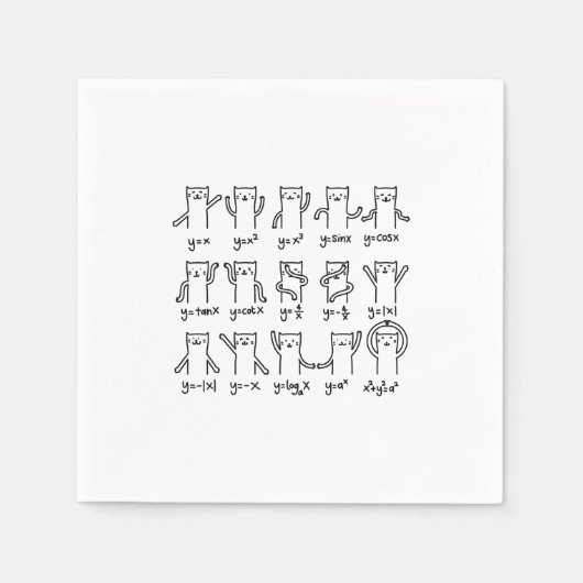Funny Cat and Wiskunde, Cat and Algebra liefhebber Servet (Voorkant)