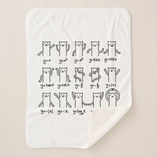 Funny Cat and Wiskunde, Cat and Algebra liefhebber Sherpa Deken (Voorkant)