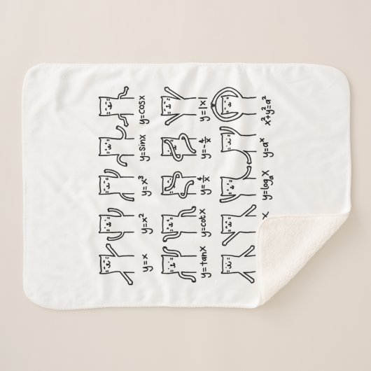 Funny Cat and Wiskunde, Cat and Algebra liefhebber Sherpa Deken (Voorkant (horizontaal))