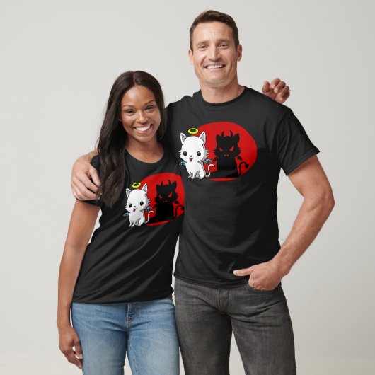 Funny Cat Angel Outside Devil Inside Comic Shirt (Unisex)