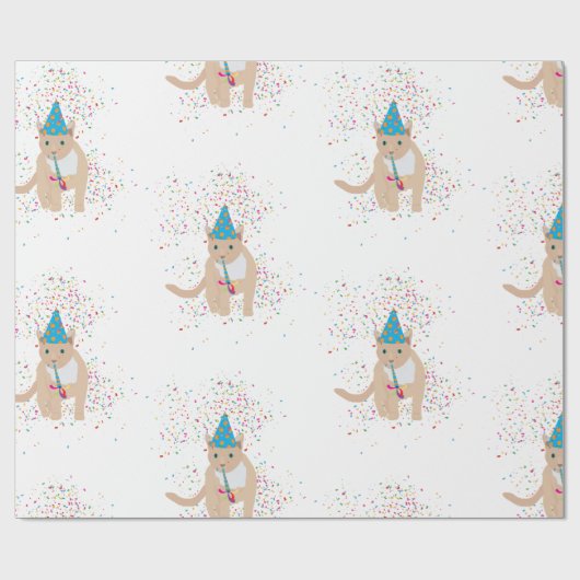 Funny Cat Animals met een partij Cadeaupapier (Vlak)