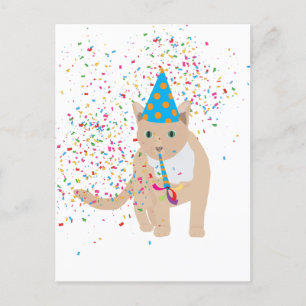 Funny Cat Animals met een partij Feestdagenkaart