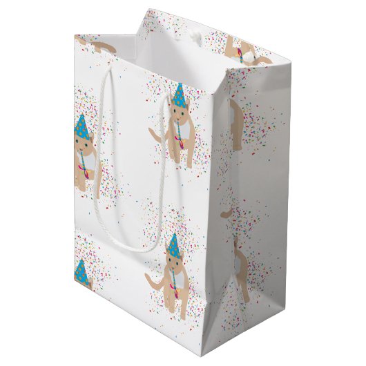 Funny Cat Animals met een partij Medium Cadeauzakje (Voorkant Gekanteld)