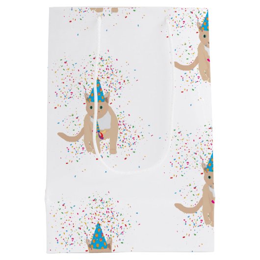 Funny Cat Animals met een partij Medium Cadeauzakje (Achterkant)