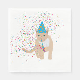 Funny Cat Animals met een partij Servet