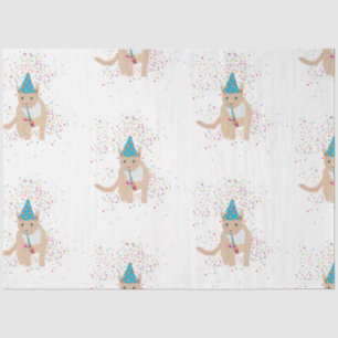 Funny Cat Animals met een partij Tissuepapier