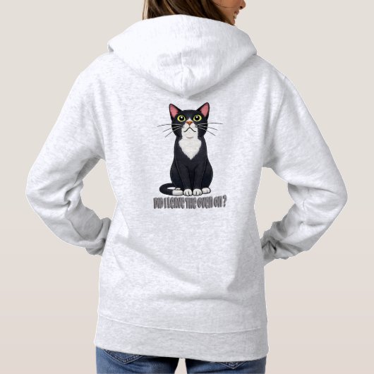 Funny Cat Anxiety – Did I Leave the Oven On Hoodie (Achterkant)