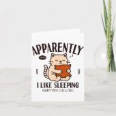Funny Cat Apparently, I Like Sleeng  Kaart (Voorkant)