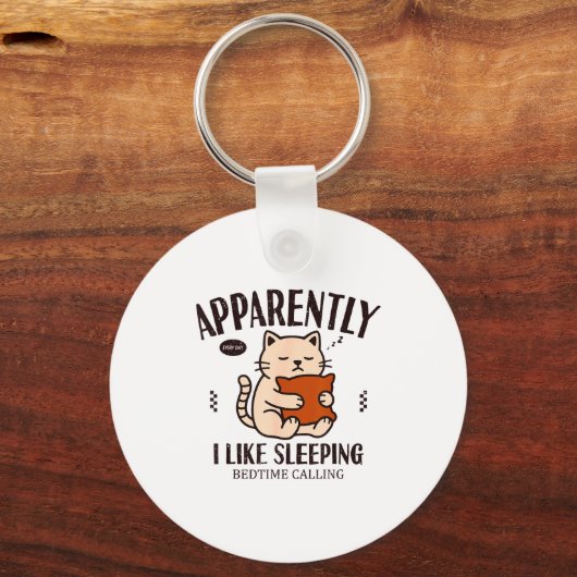 Funny Cat Apparently, I Like Sleeng  Sleutelhanger (Voorkant)