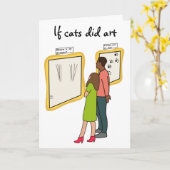 Funny cat art verjaardagskaart voor katten-papa of kaart (Gele Bloem)