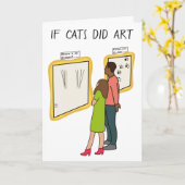 Funny cat art verjaardagskaart voor kattenvader kaart (Gele Bloem)